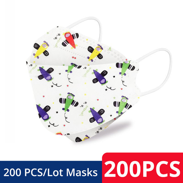 50-200pcs FPP2 Children's Mask KN95 Cartoon Face Mask Reusable Dustproof Breathable Protective For Boys Girl 4-12 Years Mascarilla