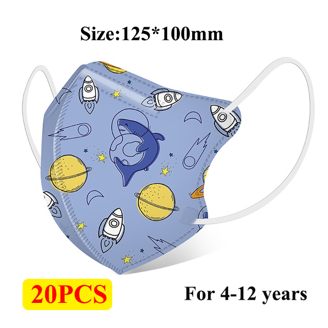 50pcs Children Masks Kn95 N95 Respirator Mascarillas Dust Reusable 4 Layers Animal Print 3D Cartoon Children Girls Boys CE KN95 Mask