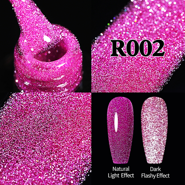 ur sugar fluorescent reflective gel nail polish neon yellow pink red glitter semi permanent soak off uv led nail polish