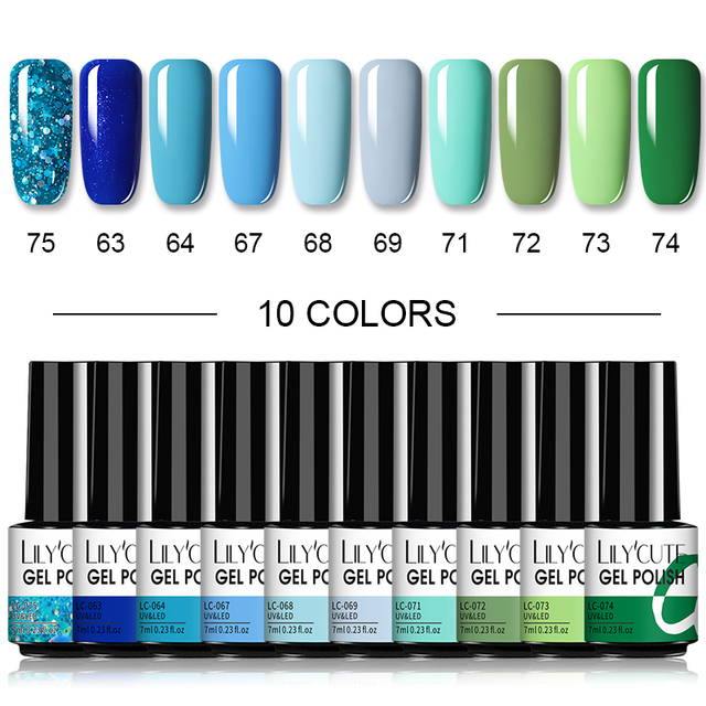 LILYCUTE 20/10/8pcs Set UV Gel Nail Polish Set 7ml Multicolor Semi-Permanent Long Lasting Led Gel Varnish Soak Off Nail Gel