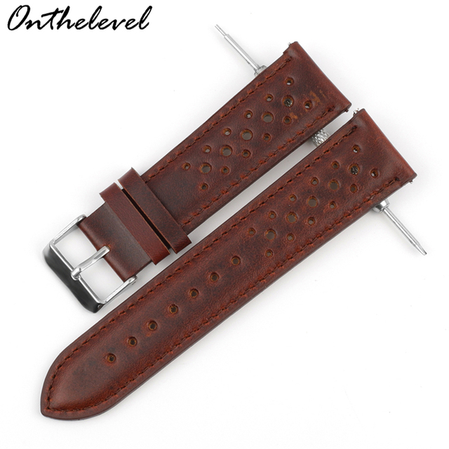 Onthelevel Leather Watch Strap 18mm 20mm 22mm 24mm Gray Color Watch Band Quick Release Watch Straps Replacement