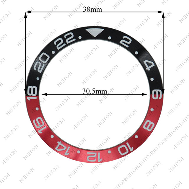 NEITON 38 مللي متر السيراميك الحافة GMT و الغوص ساعة إدراج ل 40 مللي متر ساعة رجالي الساعات استبدال اكسسوارات ساعة ساعة بميناء بسيط الحافة Ins