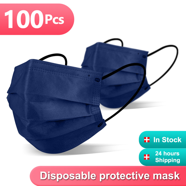 10/100pcs Morandi Masks Colorful New Design Printing Adult Mask 3-layer Non-woven Disposable Mouth Protection Maske Maske Cosplay