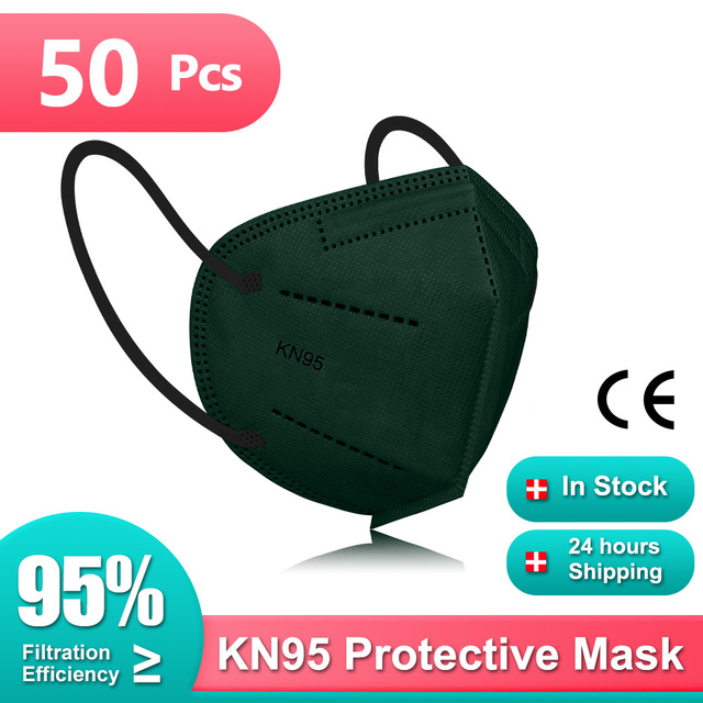 قناع التنفس KN95 Mascarillas ffp2mascarillas المعتمدة FFP2 قناع 5 طبقات قابلة لإعادة الاستخدام أقنعة الوجه FPP2 Mascarillas FP2 أسود KN 95 ffp3