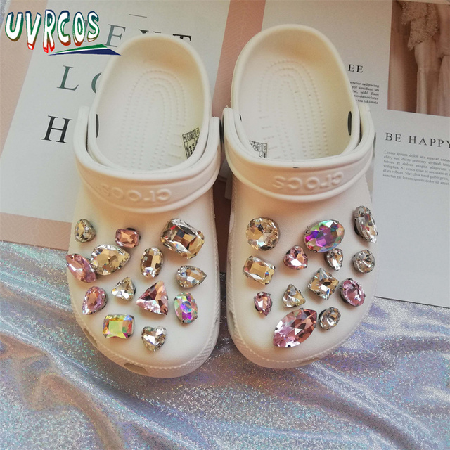 1 مجموعة اليدوية croبها بنفسك Crocs Charms بلينغ JIBZ إبزيم حجر الراين اكسسوارات سلسلة معدنية تسد حديقة حذاء الديكور الفتيات 지지