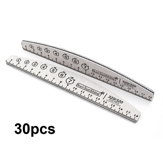 20/30/50/75/84pcs Gray Professional Nail Files 80 100 150 180 240 320 Nail Art Tools Clock Marker Mark Pattern