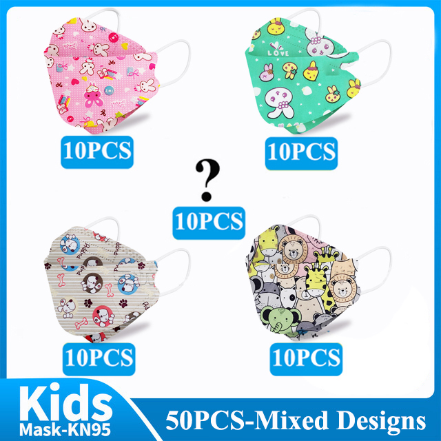 Kn95 Masks Kids fpp2 Approved Mask for Baby Fish Printed Cartoon Mouth Mask KN95 Mascarilla Infantil kf94fan ffp2fan Ninos