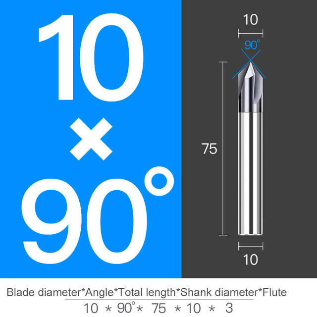 Chamfer Milling Cutter Carbide Angle Anti Chamfer End Mill Deburring V Grove Router 60 90 120 Degree 2 3 Flutes