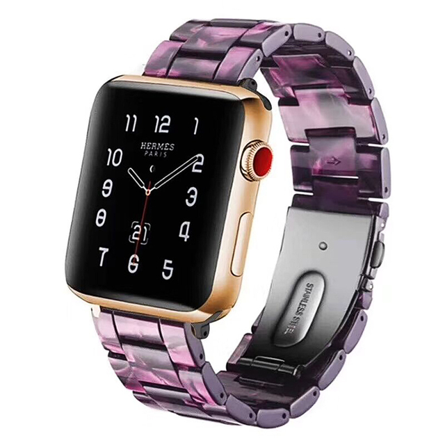 resin watches for apple watch 7 6 5 band 44mm iwatch 42mm series 4 3 2 wrist strap accessories loop 40mm replacement bracelet