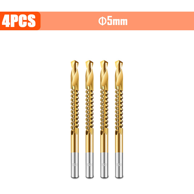 3/4/5/6pcs Cobalt Drill Bit Spiral Screw Metric Composite Tap Drill Bits Drill Polishing Woodworking HSS Twist Drilling Tools
