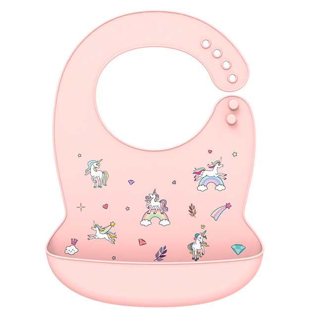 Baby Bib Silicone Water Resistant Saliva Dripping Bibs Banana Cartoon Newborn Feeding Soft Edible Baby Aprons Adjustable Burping Scarf