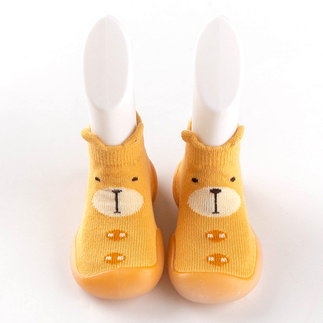 Unisex Children's Anti-Slip Shoes Cartoon Animal Fox Baby Girls First Walkers Boys Shoes Soft Rubber Outside Sole Toddler Pink