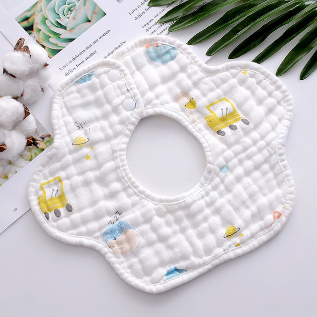 Baby Bibs 360 Degree Rotation 8 Layers Gauze Gauze Baby Kids Bandana Burp Cloth Soft Newborn Infant Saliva Towel Baby Stuff