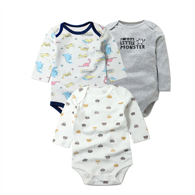 3/4/5pcs Baby Spring Autumn Outerwear Long Sleeve 100% Cotton Boys Girls Clothes Newborn 0-24 Months Clothes