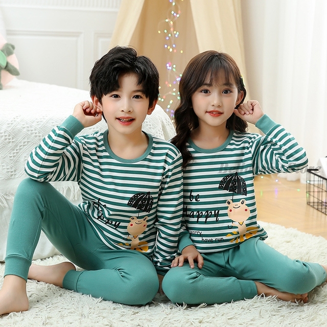 Baby Boy Girl Pajama Sets Korean Spring Pajamas For Kids Sleepwear Set Cotton Cartoon Cow Night Outfits Autumn Children Clothes