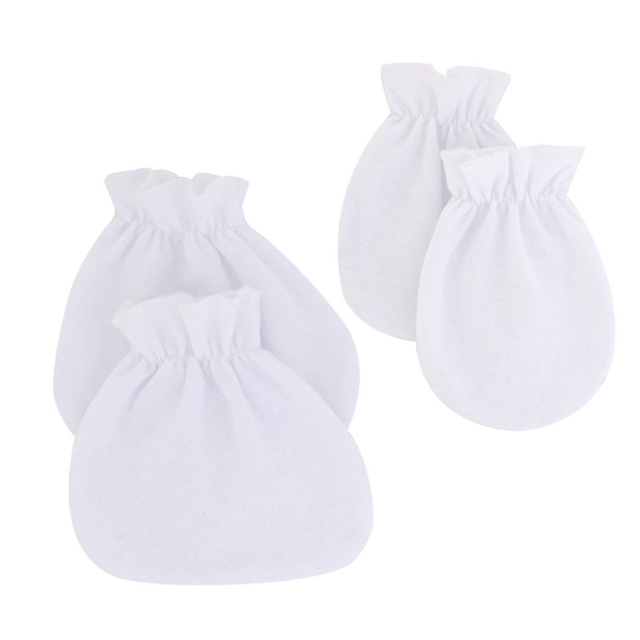 T5EC 4 Pairs Baby Soft Cotton Gloves Anti Scratch Face Protection Gloves For Newborn Baby Shower Gifts