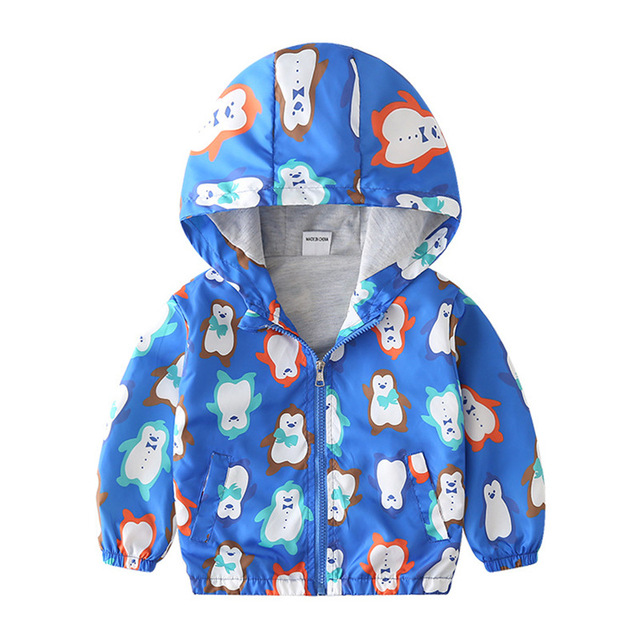 Spring Autumn Kids Clothes Boys Jackets Children Hooded Zipper Windbreaker Toddler Boys Car Dinosaur Waterproof Hoodies for Boys