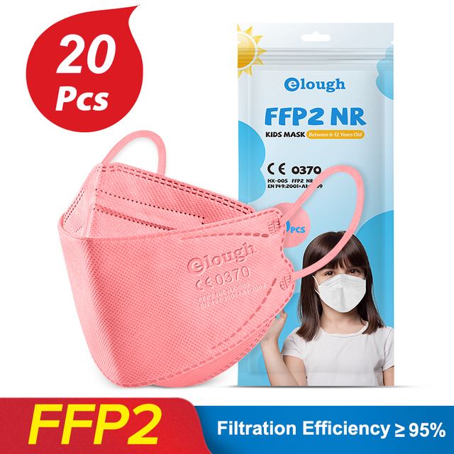 FFP2 Mascara Ninos Mascarilla FPP2 Homolucada KN95 Masks Disposable Face Mask Kids Health 6-12old FFP2Mask Certified