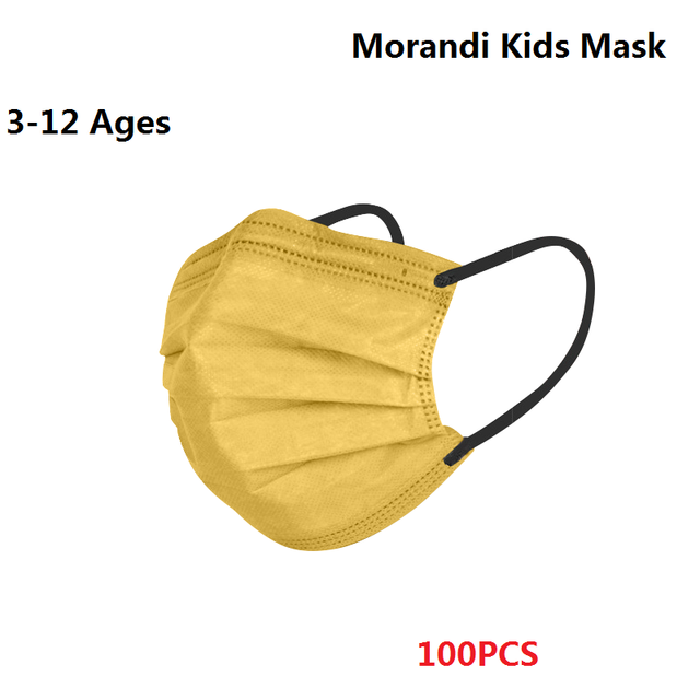 Morandi Embroidered 4 Layers Kids Mask 3-12 Years Old Children Masks Disposable Dust Mask Christmas Mask