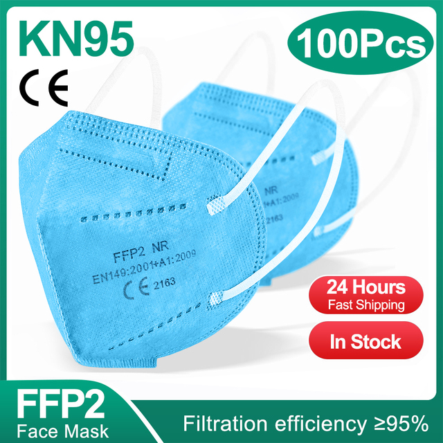 10-200 قطعة معتمد kn95 قناع fpp2 Mascarillas ffp2 homology ada ffp2fan 5 طبقات واقية أقنعة الوجه الأسود قناع جهاز التنفس