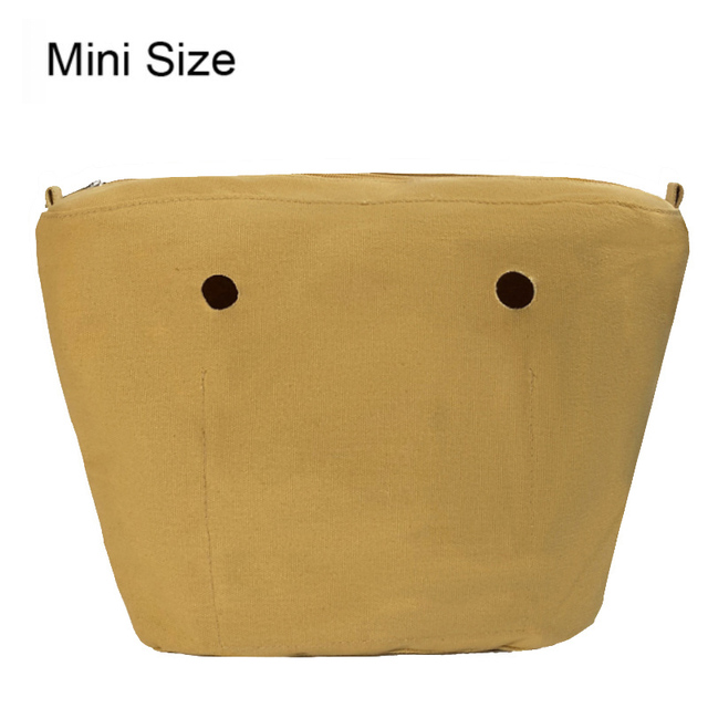 Classic Mini Size Waterproof Solid Canvas Insert Inner Liner Insert Zipper Pocket For Obag O Bag Silicone Handbag Bag