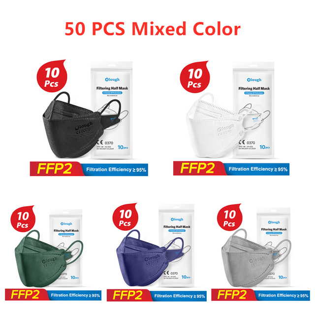 10-100pcs Health Approved FFP2 Masks KN95 Mascarillas CE Breathing Filter Fish Mask Protective ffp2mask Reusable Face Mask