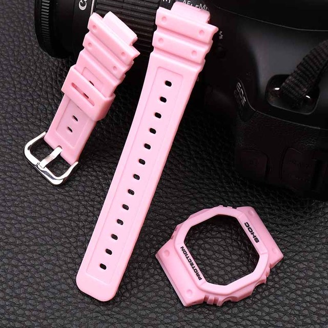 Watch Accessories Resin Strap 16mm For Casio G-SHOCK DW5600 5700 GW5035 5000 Transparent Silicone Men's And Women's Sports Band