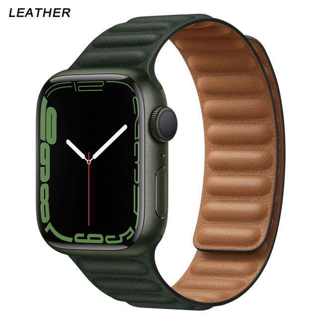 Silicone Suitable for Apple Watch Band Leather Link 44mm 45mm iWatch Series 7 6 SE 5 4 3 Watch Strap Bracelet 42mm 38mm Wristband