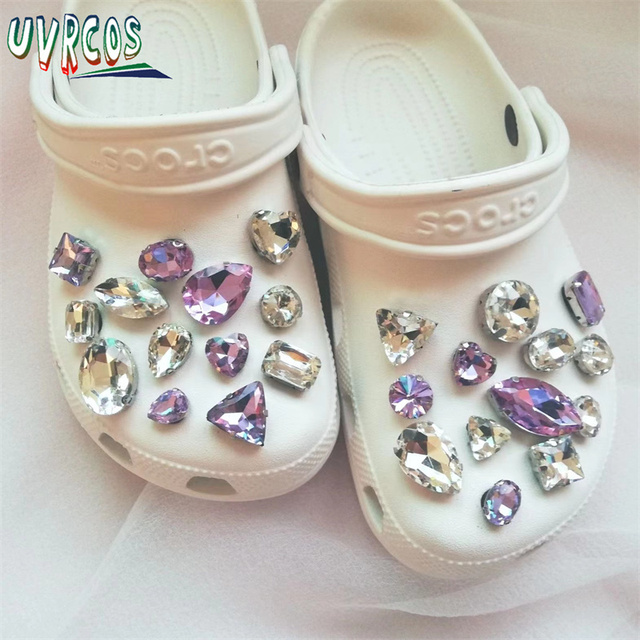 1 مجموعة اليدوية croبها بنفسك Crocs Charms بلينغ JIBZ إبزيم حجر الراين اكسسوارات سلسلة معدنية تسد حديقة حذاء الديكور الفتيات 지지