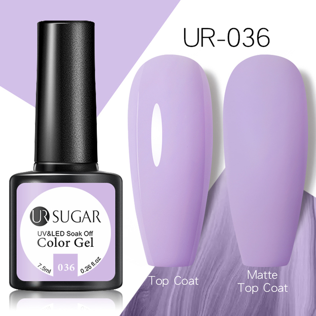 UR SUGAR 7.5ml Spring Cream Colorful Gel Nail Polish Purple Pink Solid Nail Art Semi Permanent Soak Off Gel All For Manicure