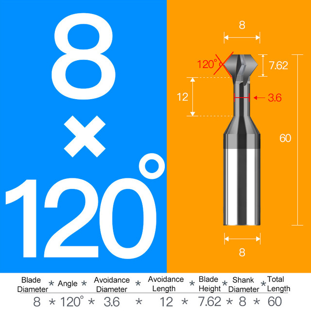 Tungsten carbide steel chamfering cutter 60 120 90 degree up and down double-sided machining coated milling cutter chamfering tools