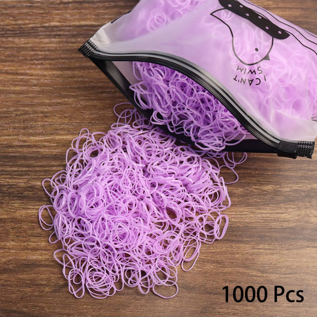 1000pcs Disposable Rubber Band Hairband For Kids Ponytail Hair Ties Colorful Elastic Hair Bands Baby Hair Accessories