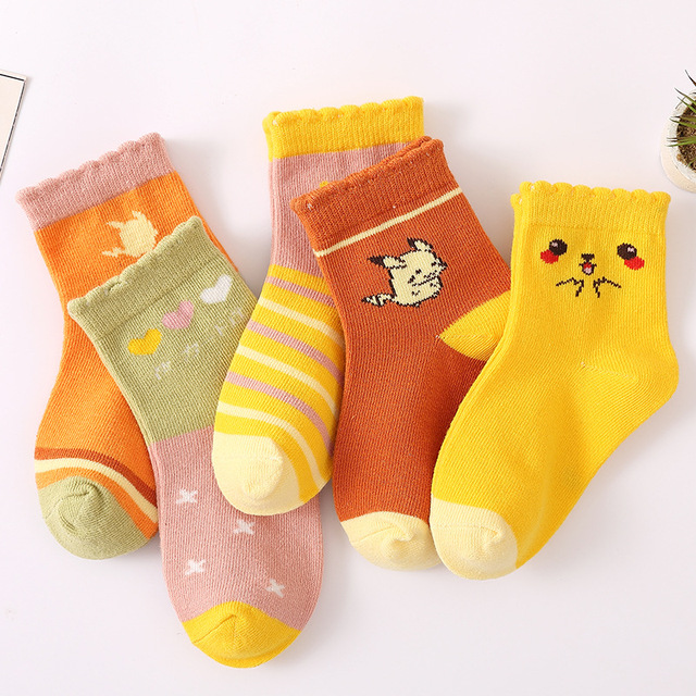 5 Pairs Cotton Kids Warm Socks Winter Socks For Baby Girls Cute Cartoon Newborn Toddler Casual Sports Socks Boys Socks 0-12 Years