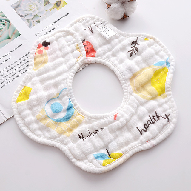 Baby Bibs 360 Degree Rotation 8 Layers Gauze Gauze Baby Kids Bandana Burp Cloth Soft Newborn Infant Saliva Towel Baby Stuff