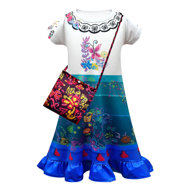 2022 Disney Princess Dress Mirabell Isabella Elsa Anna Dress Kids Party Costumes Kids Girl Clothes Kids Cosplay Outfits Encanto Frozen1/2