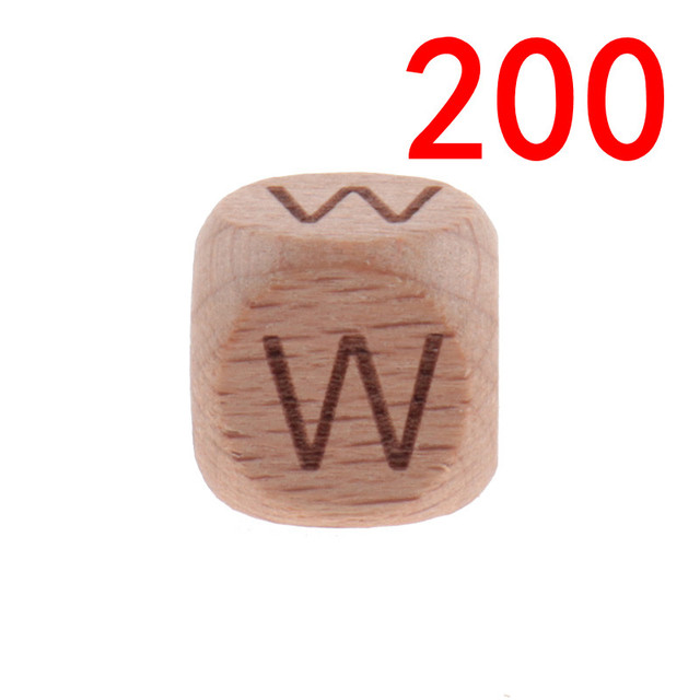 200pcs 12mm Beech Wooden Beads For Baby Wood Letters Bead Baby Teether Diy Beads With Silicone Teether Letters Alphabet