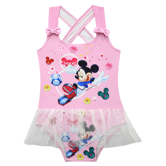 Summer Disney Unicorn Mickey Mouse Cosplay Children's Swimwear For Girls The Little Mermaid Bikini Beach Swimwear Holiday Outfit