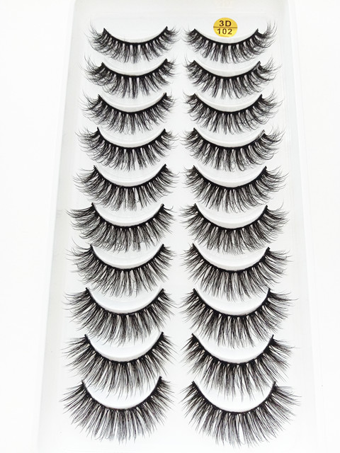 10 pairs of 3D false eyelashes, handmade, soft and hot, naturally, to create a perfect eye makeup, cross and thick