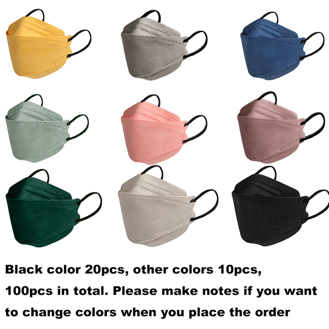 Adult Mask FFP 2 Morandi Fish Mask KN95 10-100pcs Mascarillas FPP2 Korean KN 95 Masks Black FFP2MASK 4 Layer Face Masks FP2