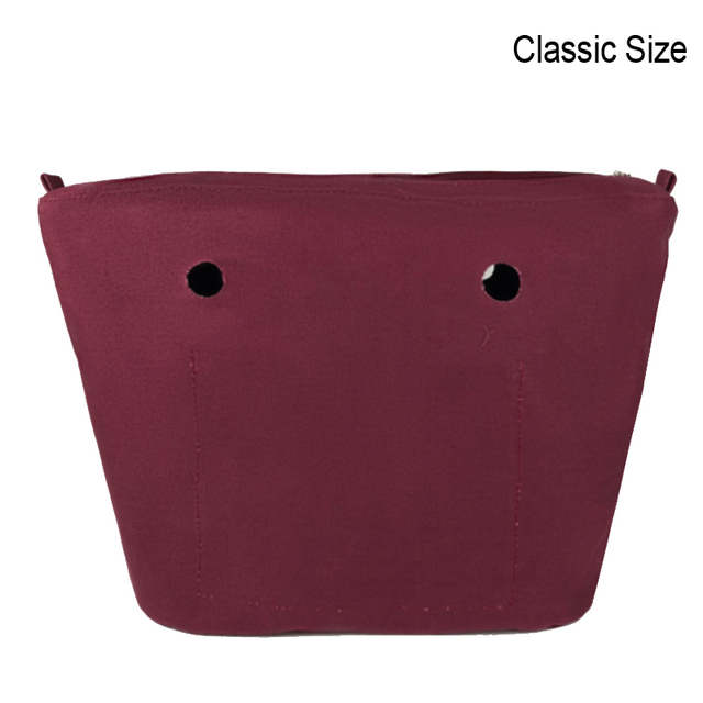 Classic Mini Size Waterproof Solid Canvas Insert Inner Liner Insert Zipper Pocket For Obag O Bag Silicone Handbag Bag