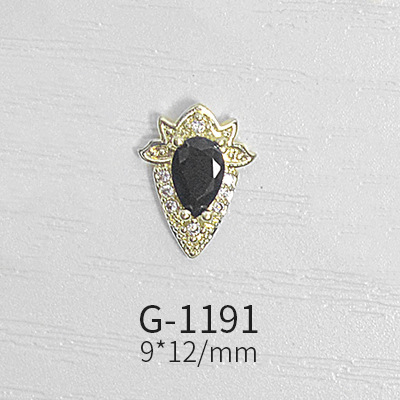 Japanese Nail Art Zircon Jewelry Net Red High-end Luxury Black Real Gold Zircon Simple and Versatile Nail Decoration