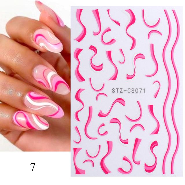 French Nail Finger Tips Sticker Guide Stencil Tape Nail Guides Stickers Manicure DIY Line Tips Nail Art Decals 3D Beauty Tool