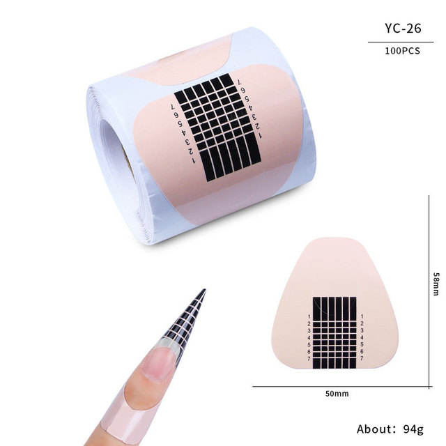 100pcs/lot French Nail Forms UV Gel Polish Extension Builder Guide Stencil Curve Sticker Template Decal Manicure Nail Art Tools