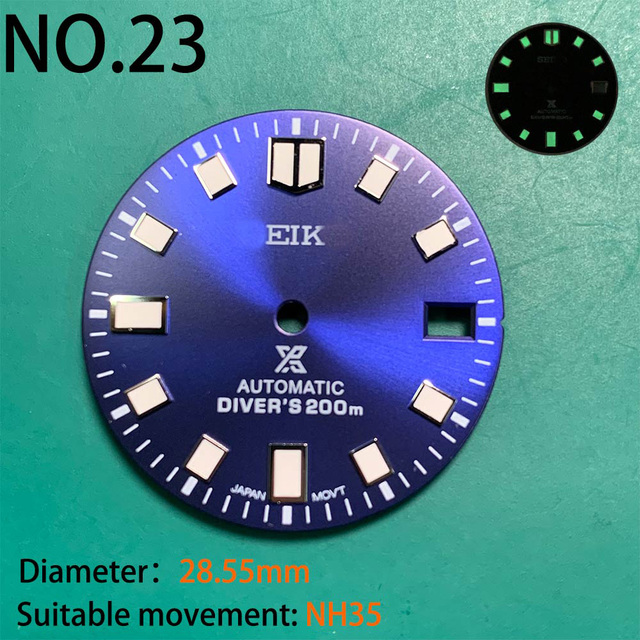 Nh35 watch double dial new C3 luminous modified craft watch skx007 SKX006 small millimeter 28.5mm abalone nh35 universal