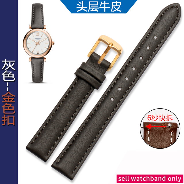 Women's Genuine Leather WatchBands for Casio Fossil Watch Band Foley Foley First Layer Leather Watch Strap 12mm 14mm 16mm