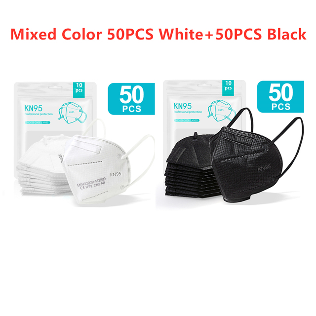 5-200pcs KN95 Mask 5 Layers Filter CE FFP2 Mascarillas ffp2masken Mouth Protective Reusable Face Masks Respirator Mask