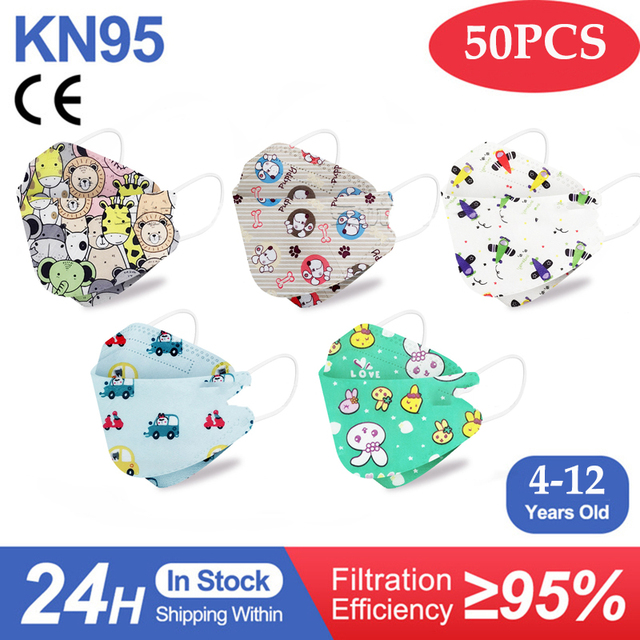 Kn95 أقنعة الاطفال fpp2 المعتمدة قناع للطفل الأسماك المطبوعة الكرتون الفم قناع KN95 Mascarilla Infantil kf94fan ffp2fan Ninos