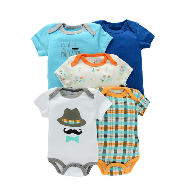 5pcs baby girl/boy bodysuit clothes for newborns high quality summer romper jumpsuits short sleeve infant girls clothes