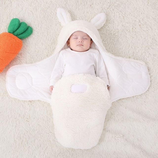 Soft Newborn Baby Wrap Blankets Baby Sleeping Bag Envelope for Newborns Sleeping Bag 100% Cotton Thicken Cocoon for 0-9 Months Baby