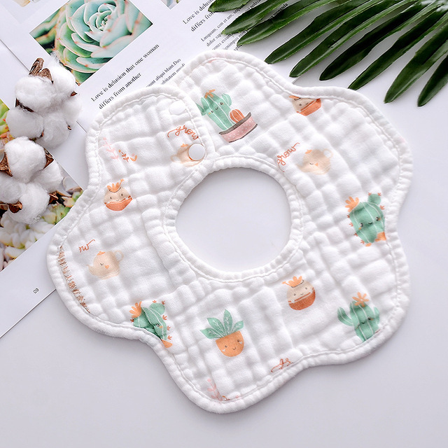 Baby Bibs 360 Degree Rotation 8 Layers Gauze Gauze Baby Kids Bandana Burp Cloth Soft Newborn Infant Saliva Towel Baby Stuff